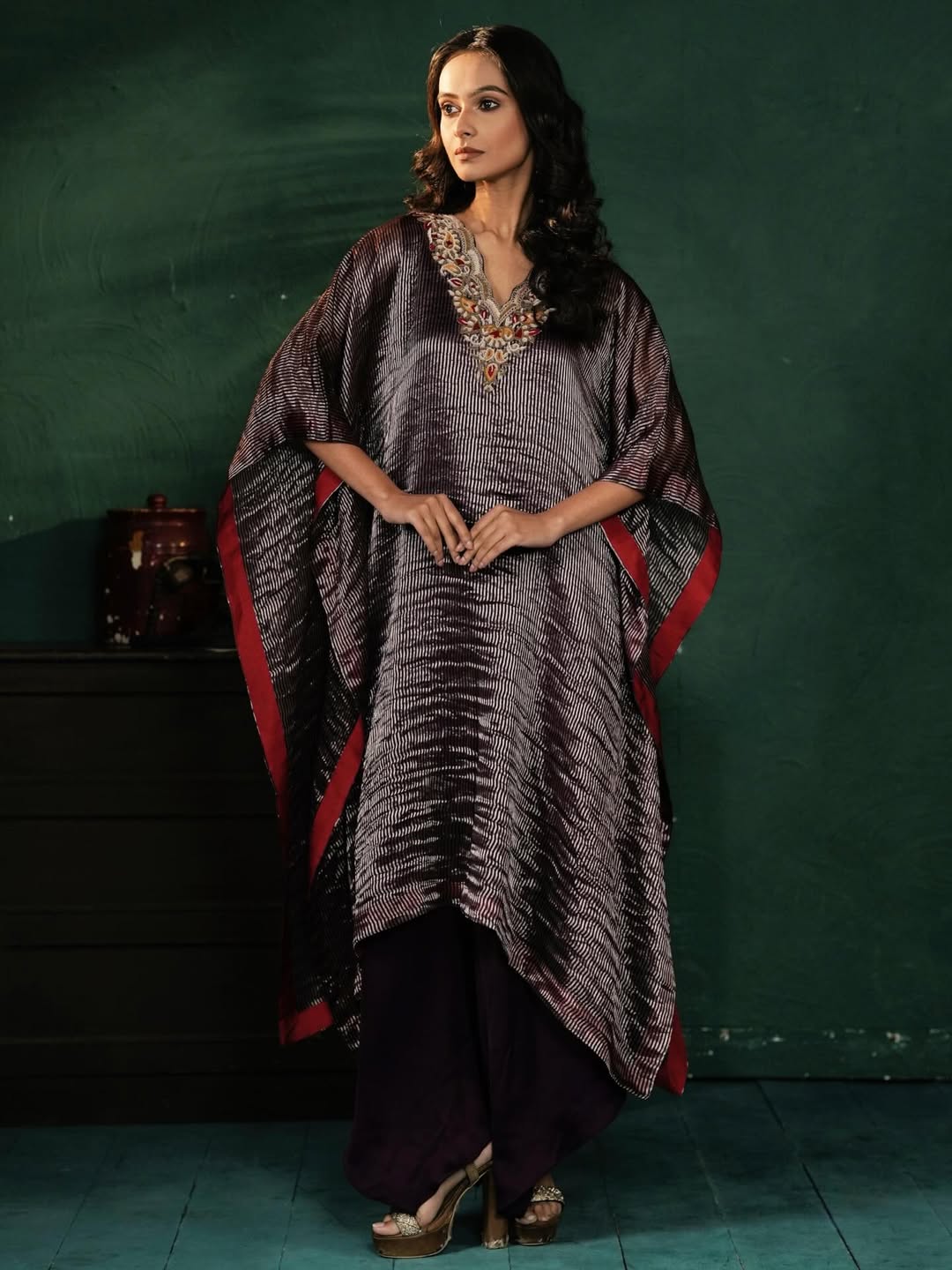 Striped Silk Kaftan