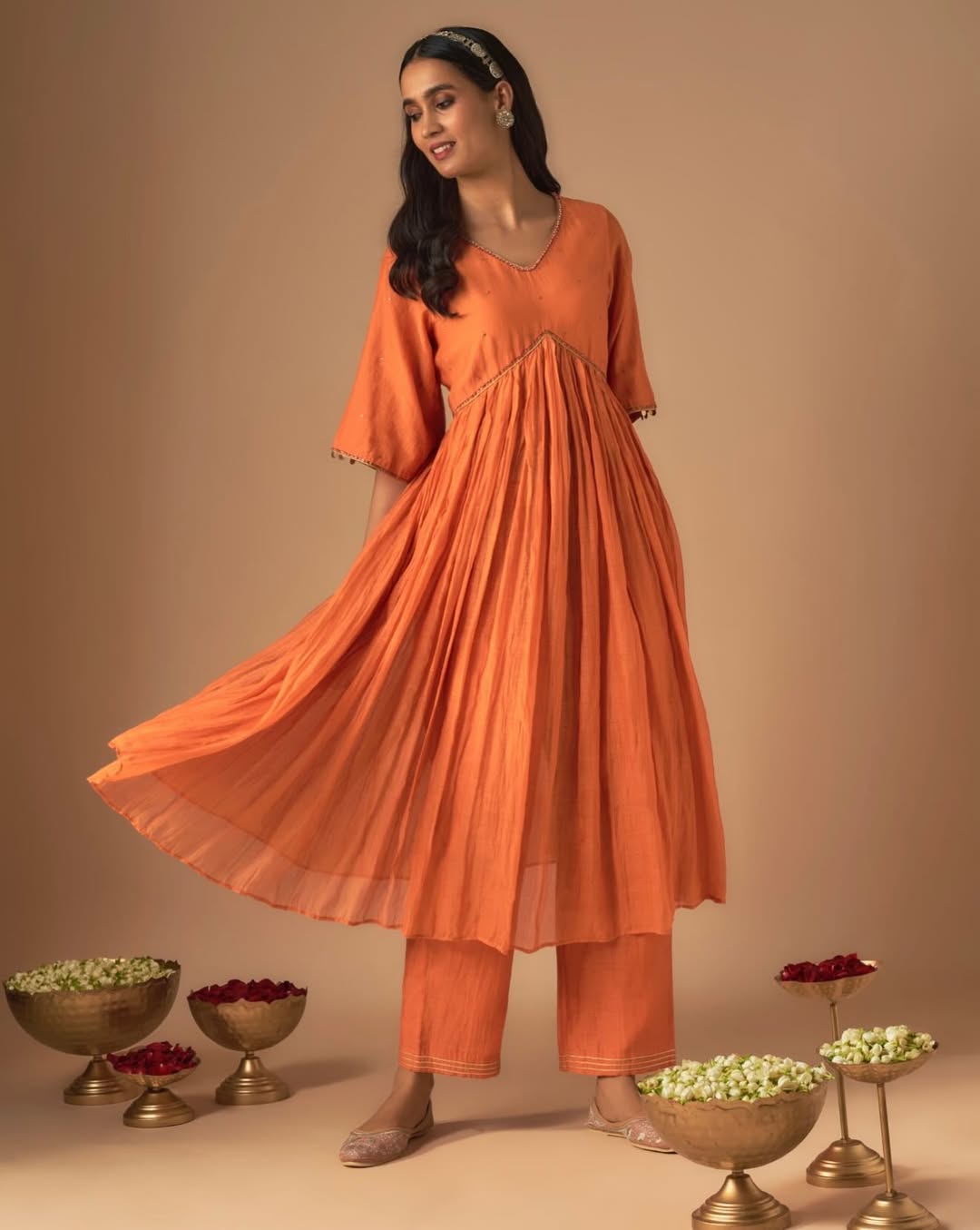 Peach Anarkali